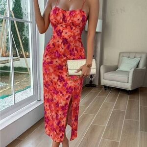 Shein sunset colored dress w slit